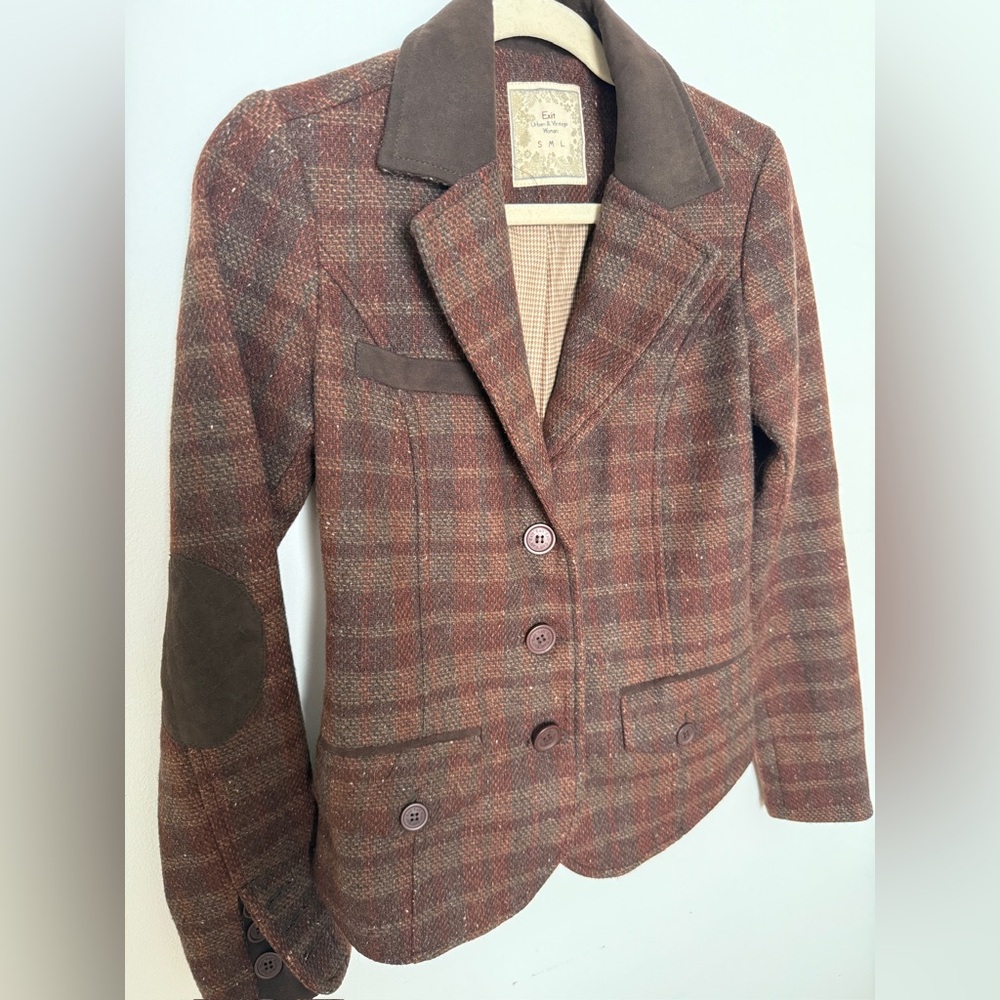 Exit Urban & Vintage Plaid Button Up Coat
